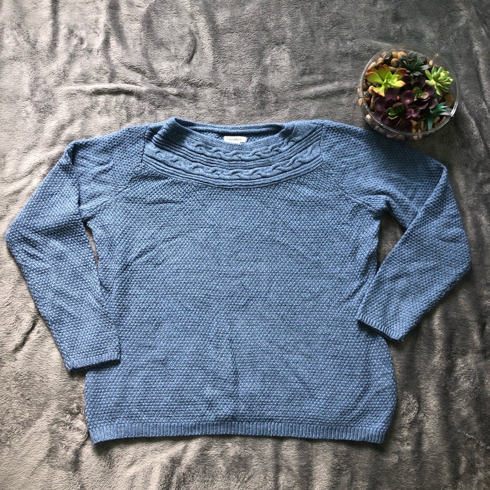 Croft & Barrow cable knit 3/4 sleeve sweater sizeL